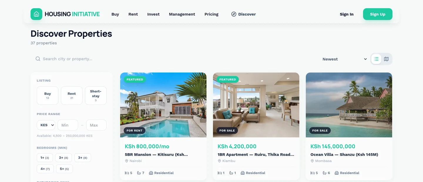 Housing Initiative — screen 2
