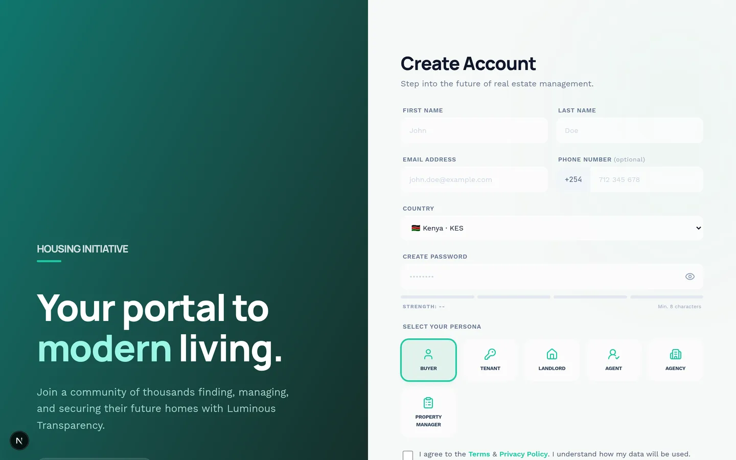 Housing Initiative — screen 3